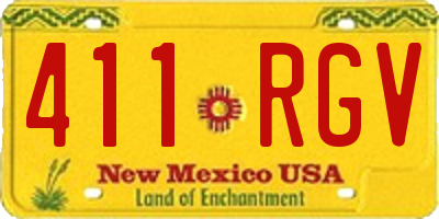 NM license plate 411RGV
