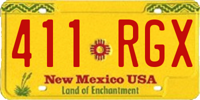 NM license plate 411RGX