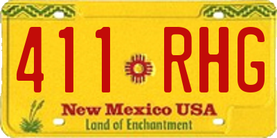 NM license plate 411RHG