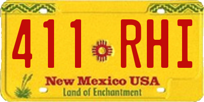 NM license plate 411RHI