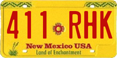 NM license plate 411RHK