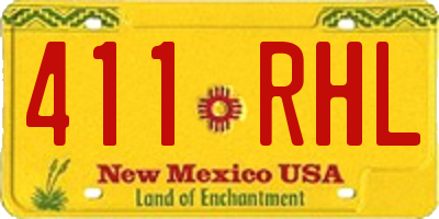 NM license plate 411RHL