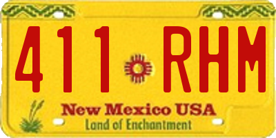 NM license plate 411RHM