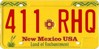 NM license plate 411RHQ
