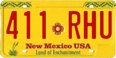 NM license plate 411RHU