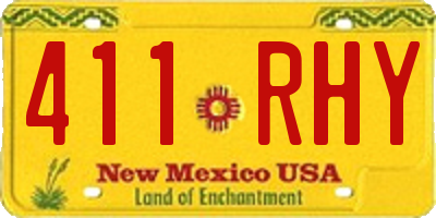 NM license plate 411RHY