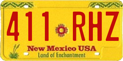 NM license plate 411RHZ