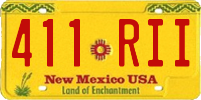NM license plate 411RII