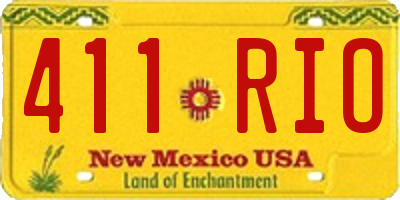 NM license plate 411RIO