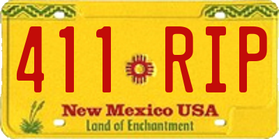 NM license plate 411RIP