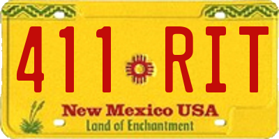 NM license plate 411RIT