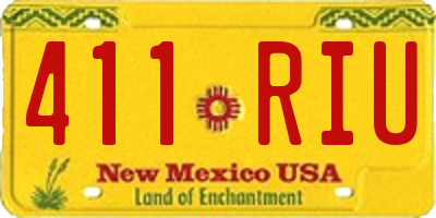 NM license plate 411RIU