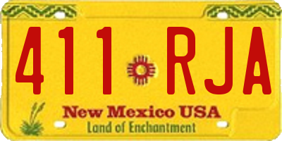NM license plate 411RJA