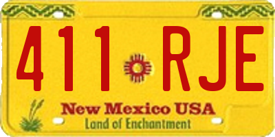 NM license plate 411RJE
