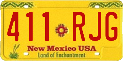 NM license plate 411RJG