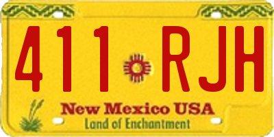NM license plate 411RJH