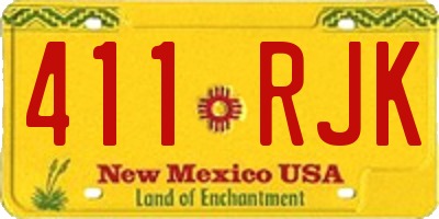 NM license plate 411RJK