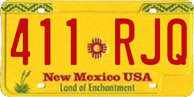 NM license plate 411RJQ