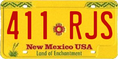 NM license plate 411RJS