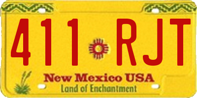 NM license plate 411RJT