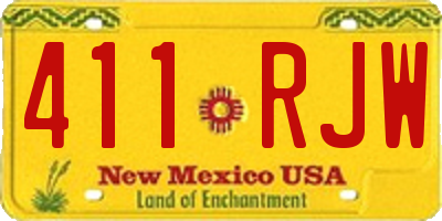 NM license plate 411RJW