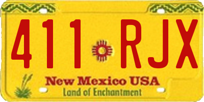 NM license plate 411RJX