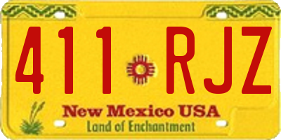 NM license plate 411RJZ