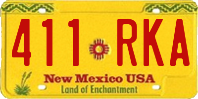NM license plate 411RKA