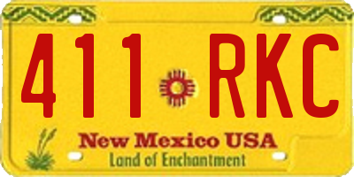 NM license plate 411RKC