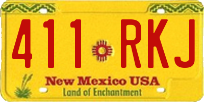 NM license plate 411RKJ