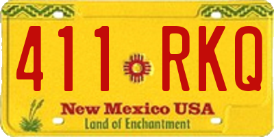 NM license plate 411RKQ