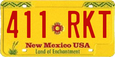 NM license plate 411RKT