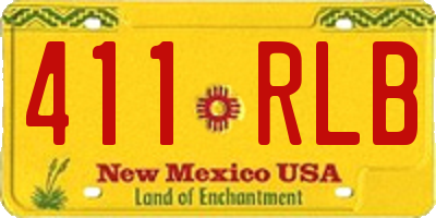NM license plate 411RLB