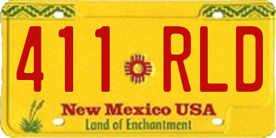 NM license plate 411RLD