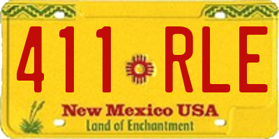NM license plate 411RLE