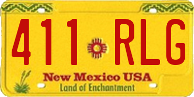 NM license plate 411RLG