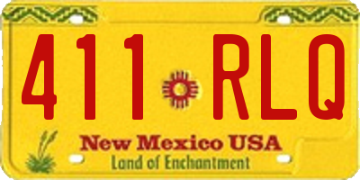NM license plate 411RLQ