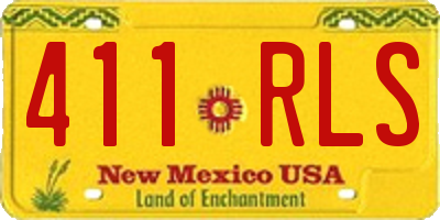NM license plate 411RLS