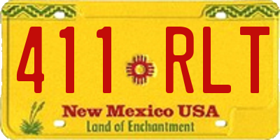 NM license plate 411RLT