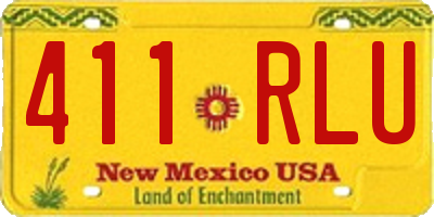 NM license plate 411RLU