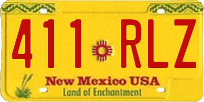 NM license plate 411RLZ