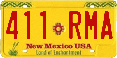 NM license plate 411RMA