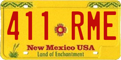 NM license plate 411RME