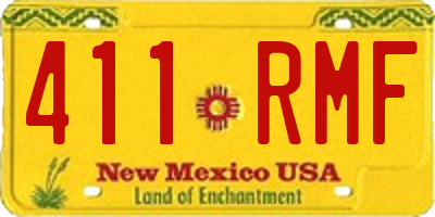 NM license plate 411RMF