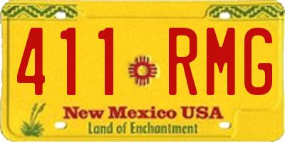 NM license plate 411RMG