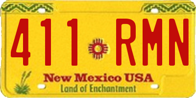 NM license plate 411RMN