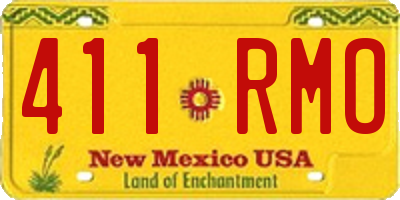 NM license plate 411RMO