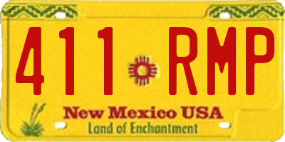 NM license plate 411RMP