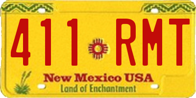 NM license plate 411RMT