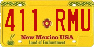 NM license plate 411RMU